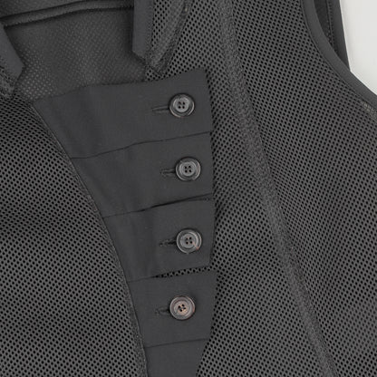 Marithé François Girbaud Vintage Black Polyester Vest (S)