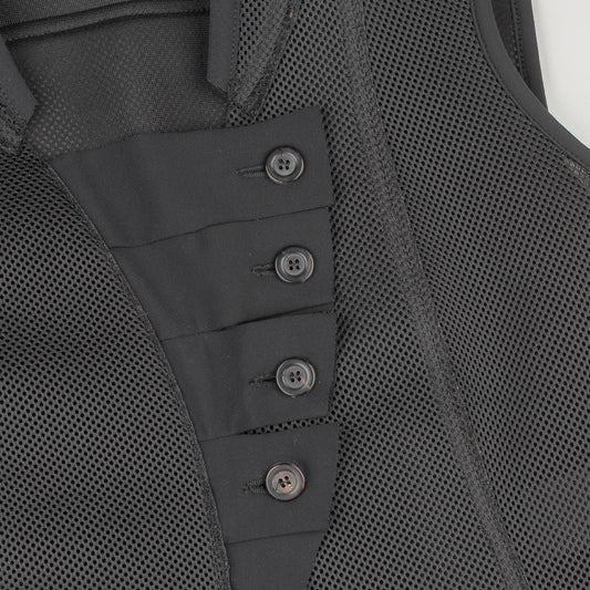 Marithé François Girbaud Vintage Black Polyester Vest (S)