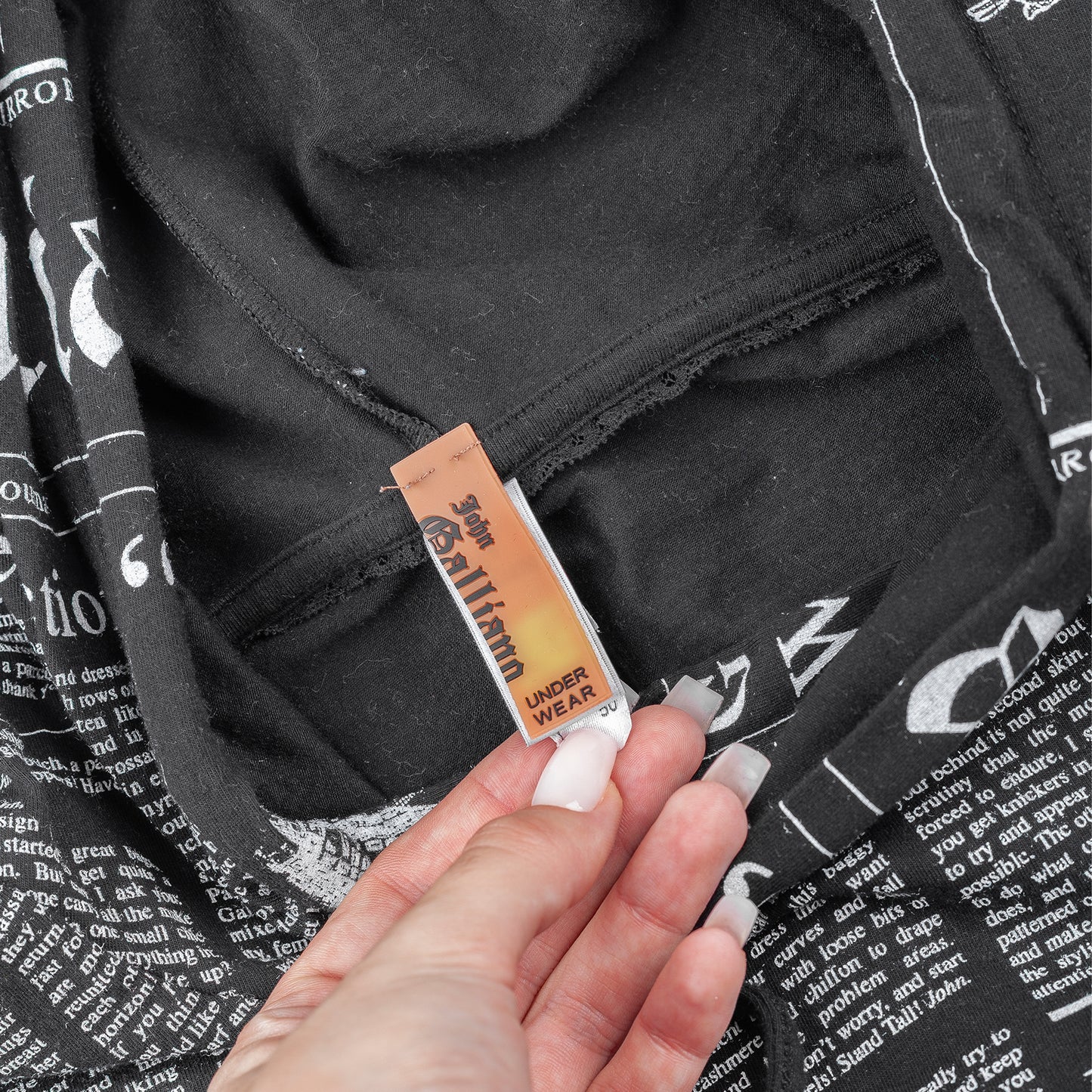 John Galliano Newspaper Gazette Black Hoodie (L)