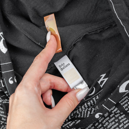 John Galliano Newspaper Gazette Black Hoodie (L)