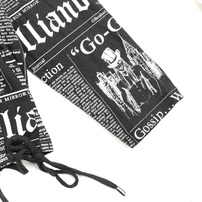 John Galliano Newspaper Gazette Black Hoodie (L)