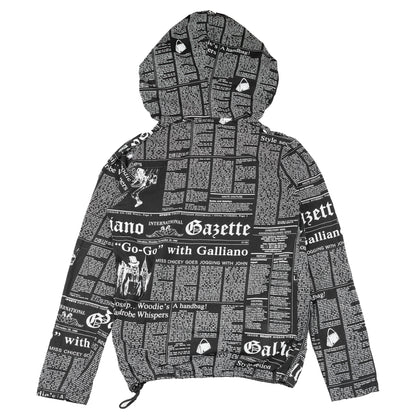 John Galliano Newspaper Gazette Black Hoodie (L)