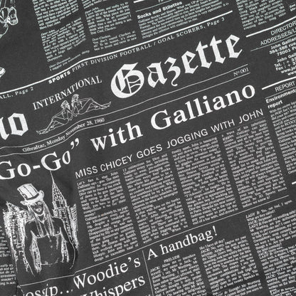 John Galliano Newspaper Gazette Black Hoodie (L)