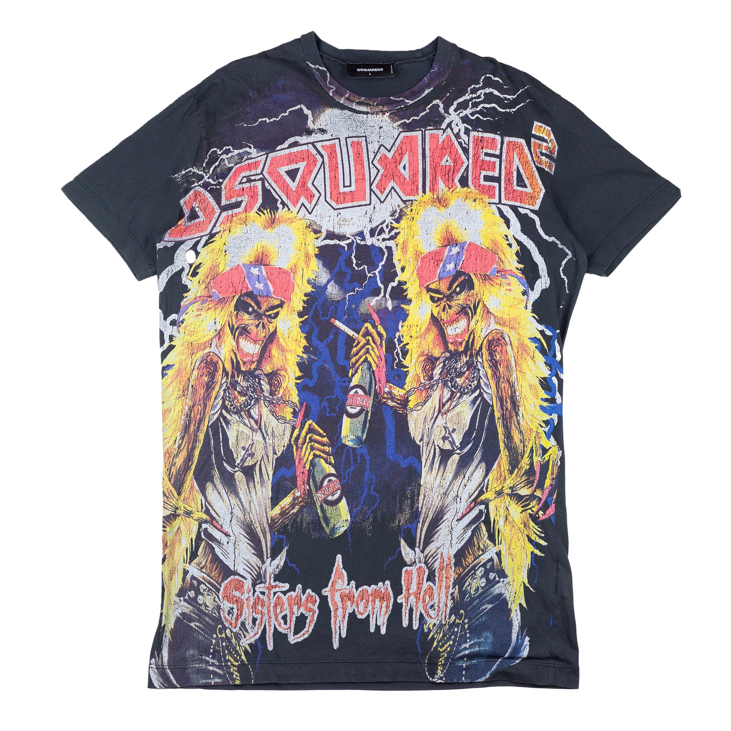 DSQUARED2 Sisters From Hell Black Band T-Shirt (L)