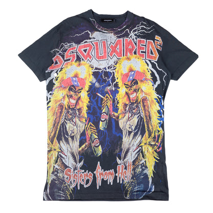 DSQUARED2 Sisters From Hell Black Band T-Shirt (L)