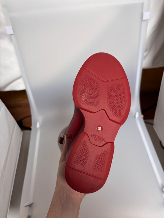 Prada Red Wedge Boots - Fall/Winter 2014 (EU 36)