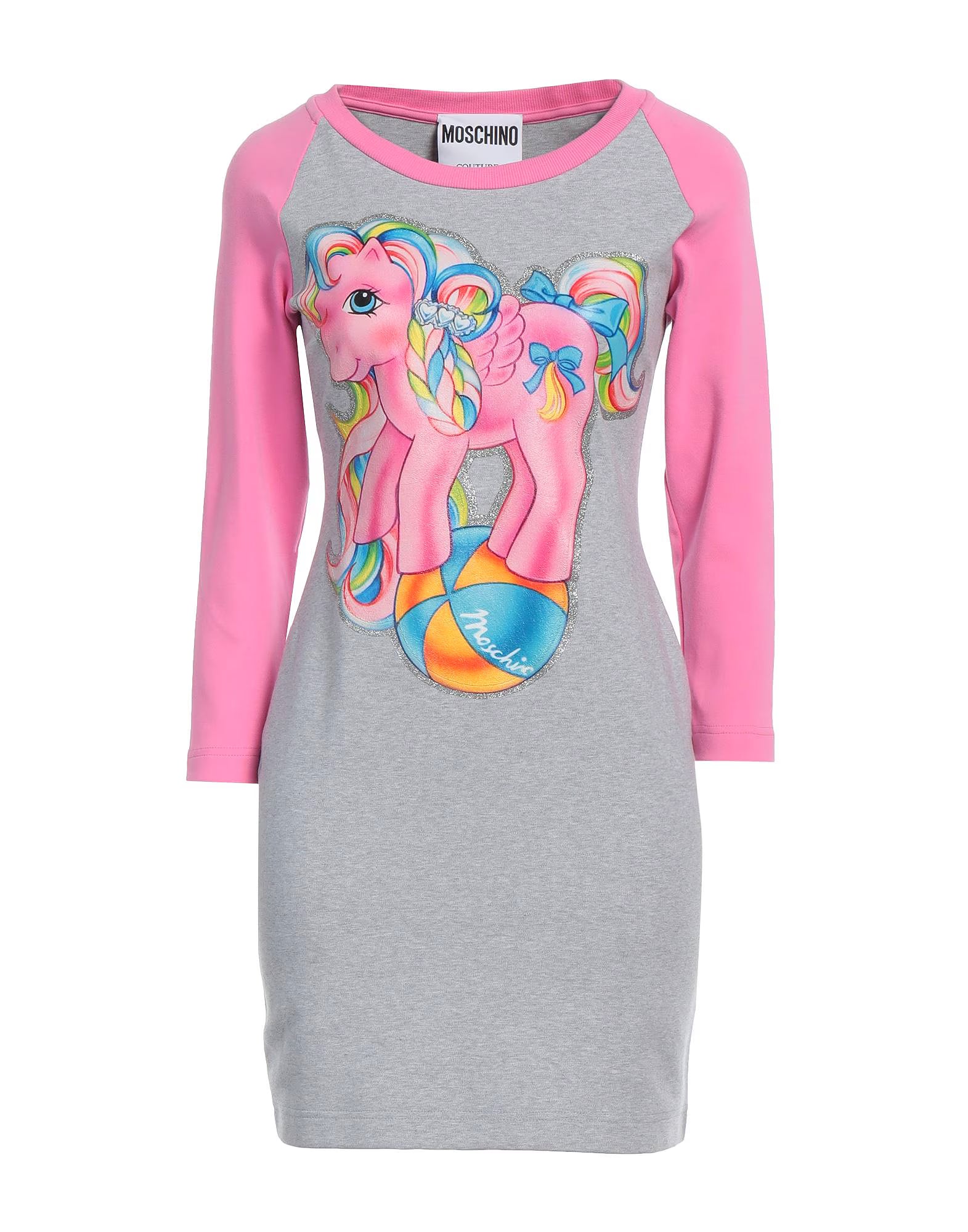 Moschino Couture SS 2018 My Little Pony Print Gray Dress