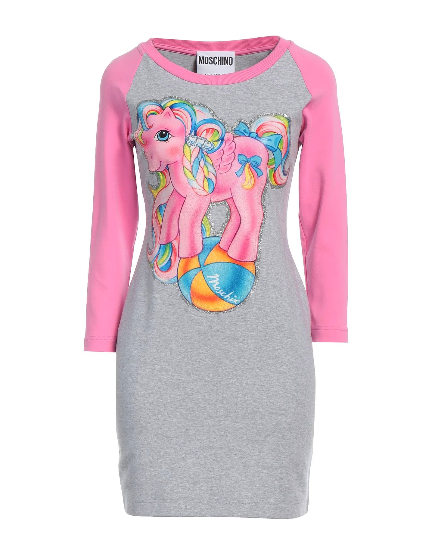 Moschino Couture SS 2018 My Little Pony Print Gray Dress