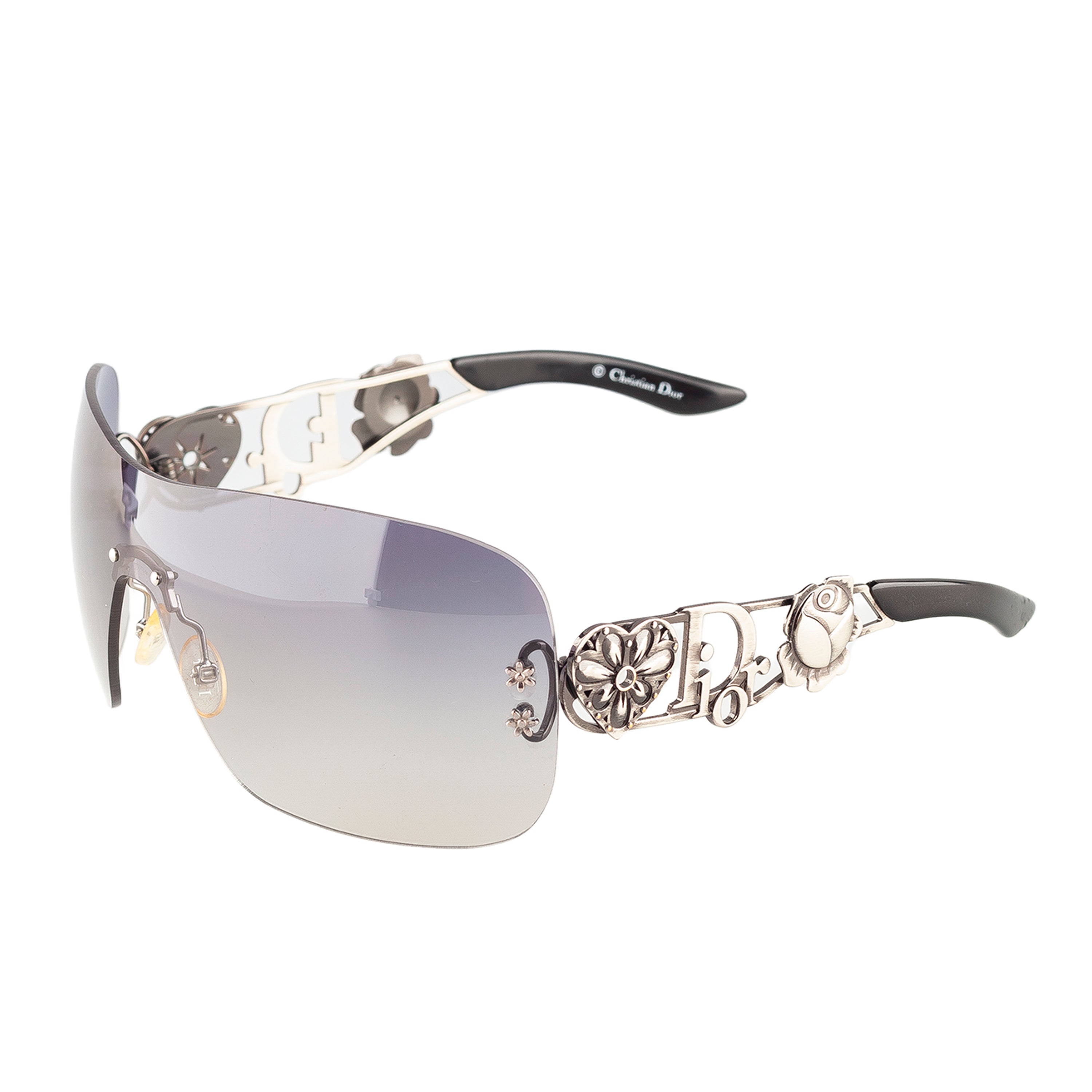 Christian Dior Dior Spuns Floral Logo Shield Sunglasses
