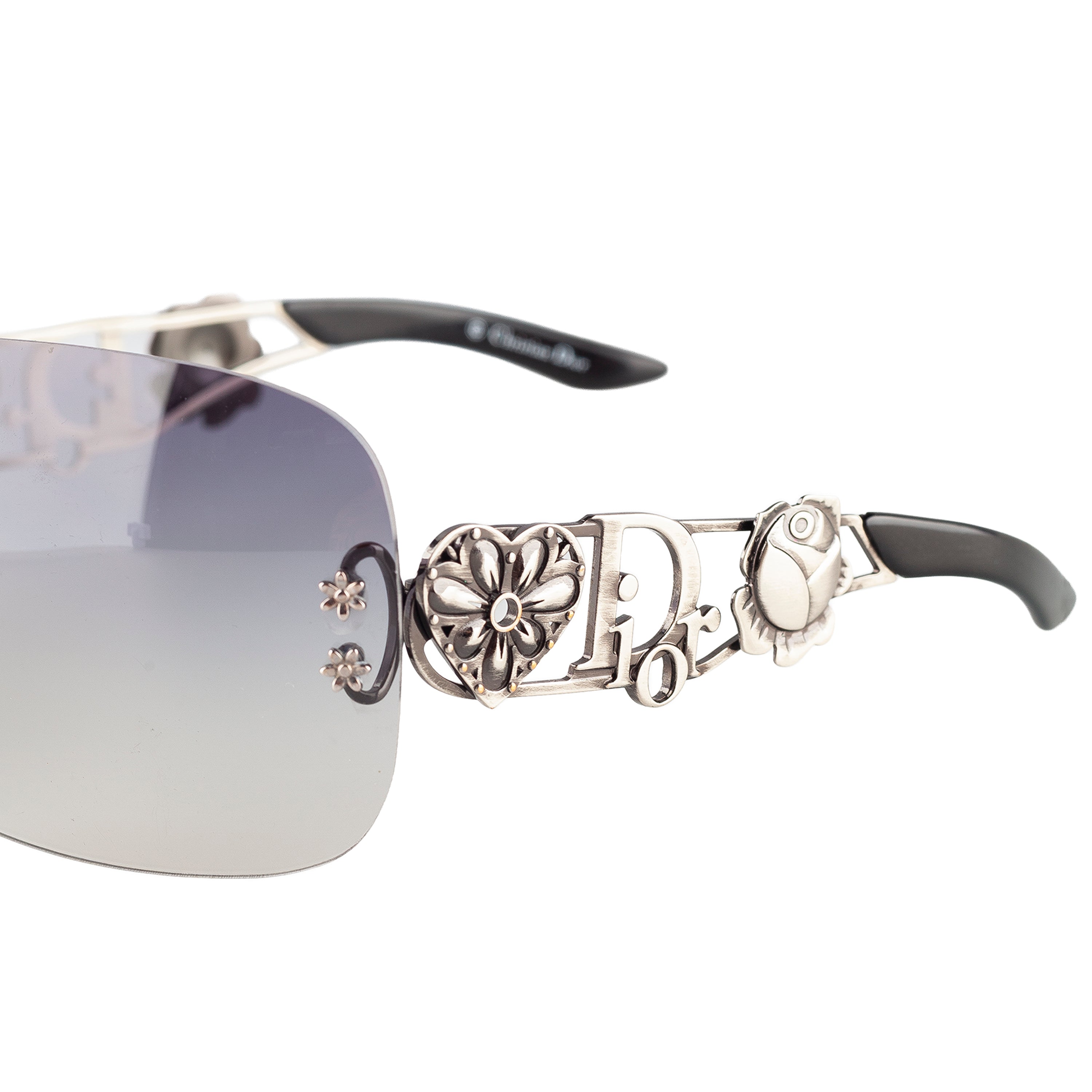Christian Dior Dior Spuns Floral Logo Shield Sunglasses
