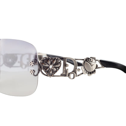 Christian Dior Dior Spuns Floral Logo Shield Sunglasses