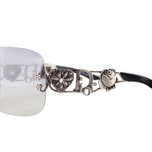 Christian Dior Dior Spuns Floral Logo Shield Sunglasses