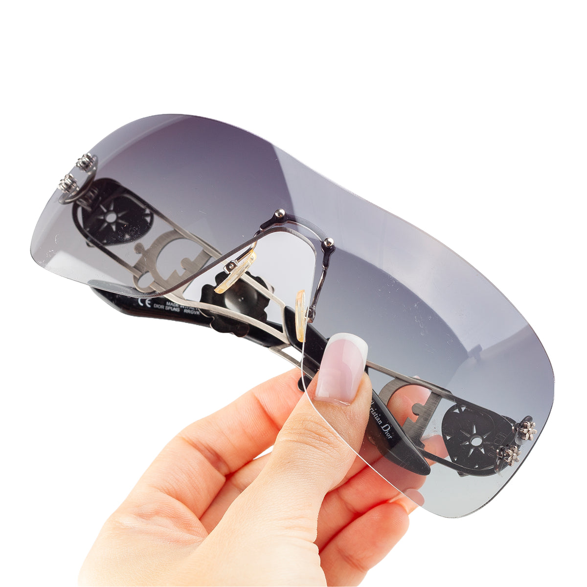 Christian Dior Dior Spuns Floral Logo Shield Sunglasses