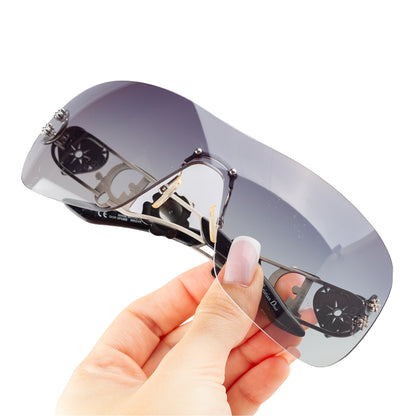 Christian Dior Dior Spuns Floral Logo Shield Sunglasses
