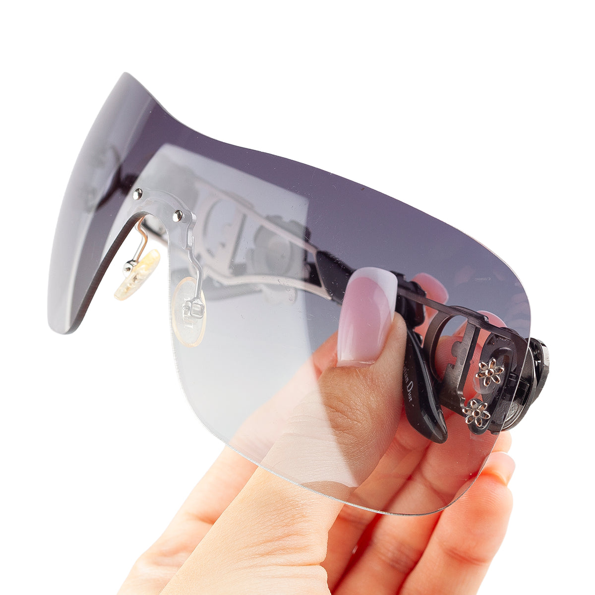Christian Dior Dior Spuns Floral Logo Shield Sunglasses