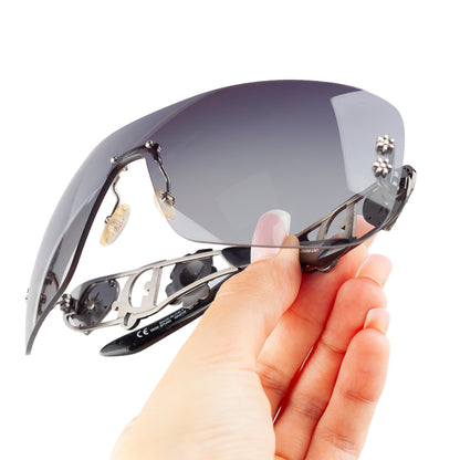 Christian Dior Dior Spuns Floral Logo Shield Sunglasses