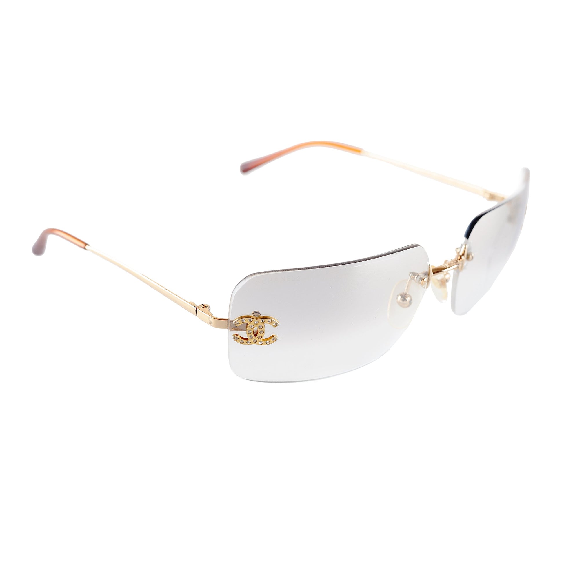 Chanel 4017 CC Logo Rimless Clear Sunglasses