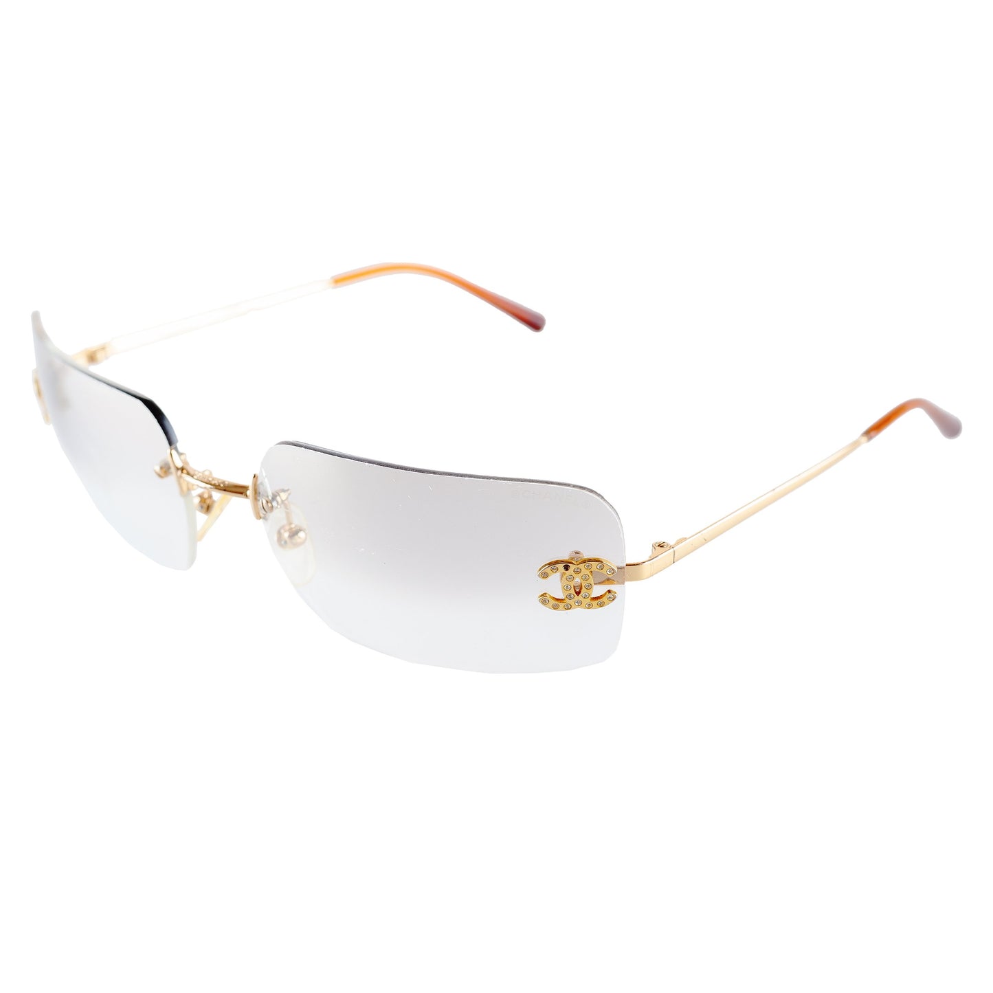 Chanel 4017 CC Logo Rimless Clear Sunglasses