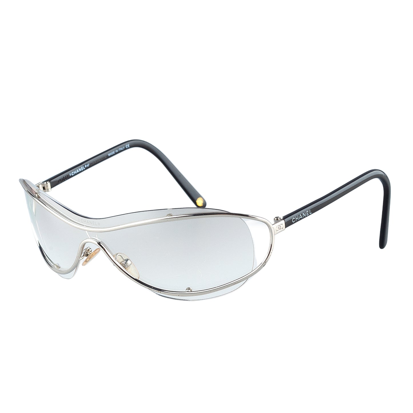 Chanel 4028 C.127/72 Silver Shield Sunglasses