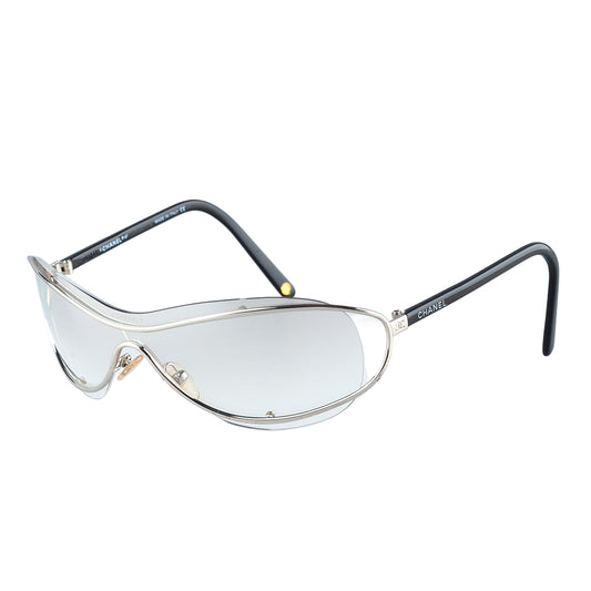 Chanel 4028 C.127/72 Silver Shield Sunglasses