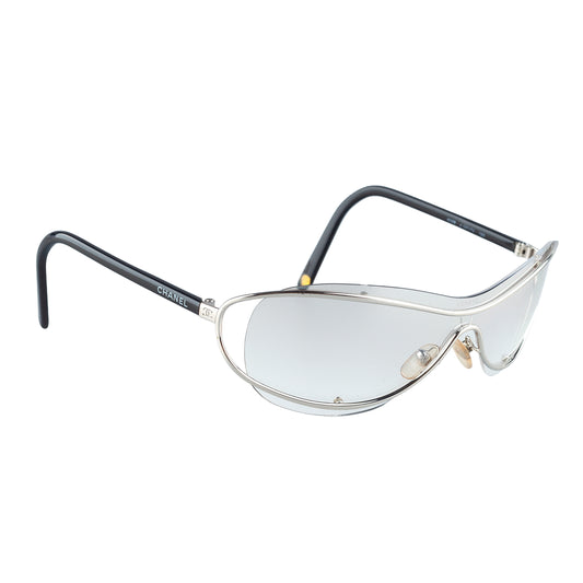 Chanel 4028 C.127/72 Silver Shield Sunglasses