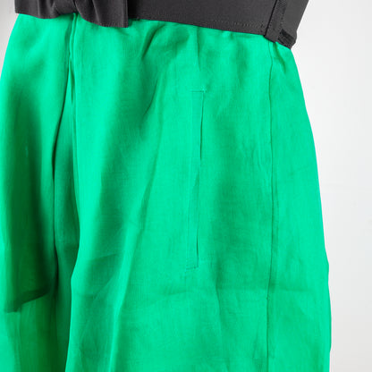 Dolce & Gabbana Black & Emerald Green Silk Strapless Bow Top/ Dress