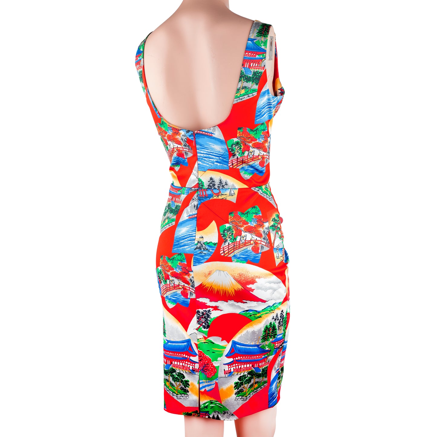 Dolce & Gabbana Japanese Landscape Print Bodycon Dress