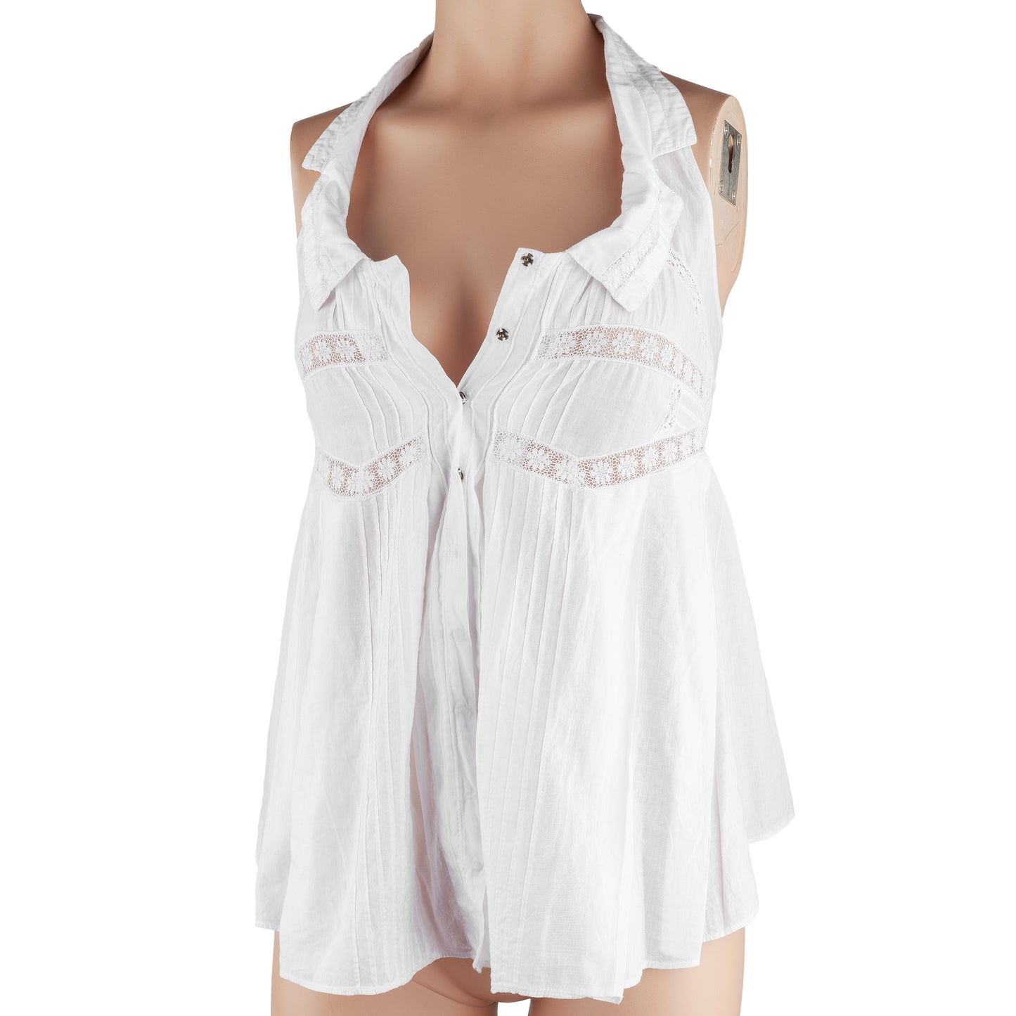 AllSaints Spitalfields Boho White Echo Cotton Halter Top