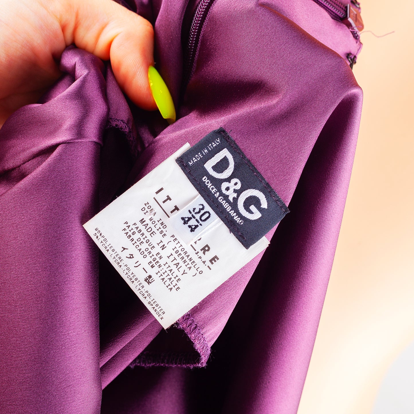 Dolce & Gabbana Purple Satin Bodycon Mini Dress
