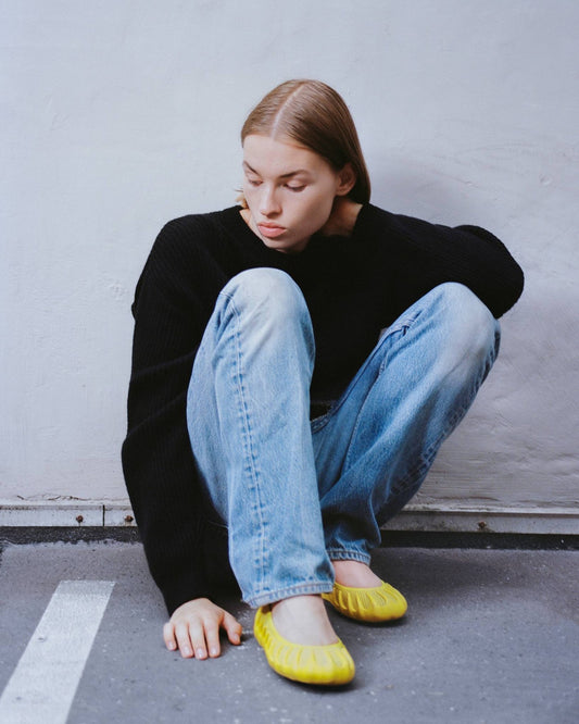 Nina Christen x At.Kollektive Plasma X Ballerina Bumblebee Yellow Slip Ons Ballerinas