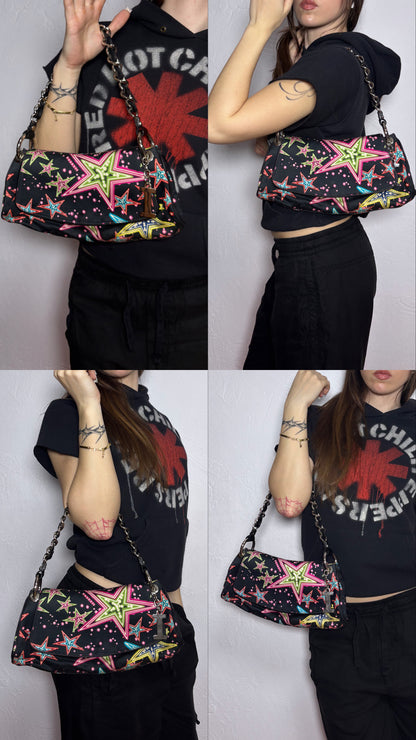Iceberg Stars Print Vintage Black Shoulder Bag
