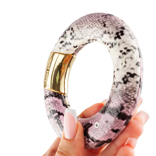 Jimmy Choo Lilac Snakeskin Skyla Bangle