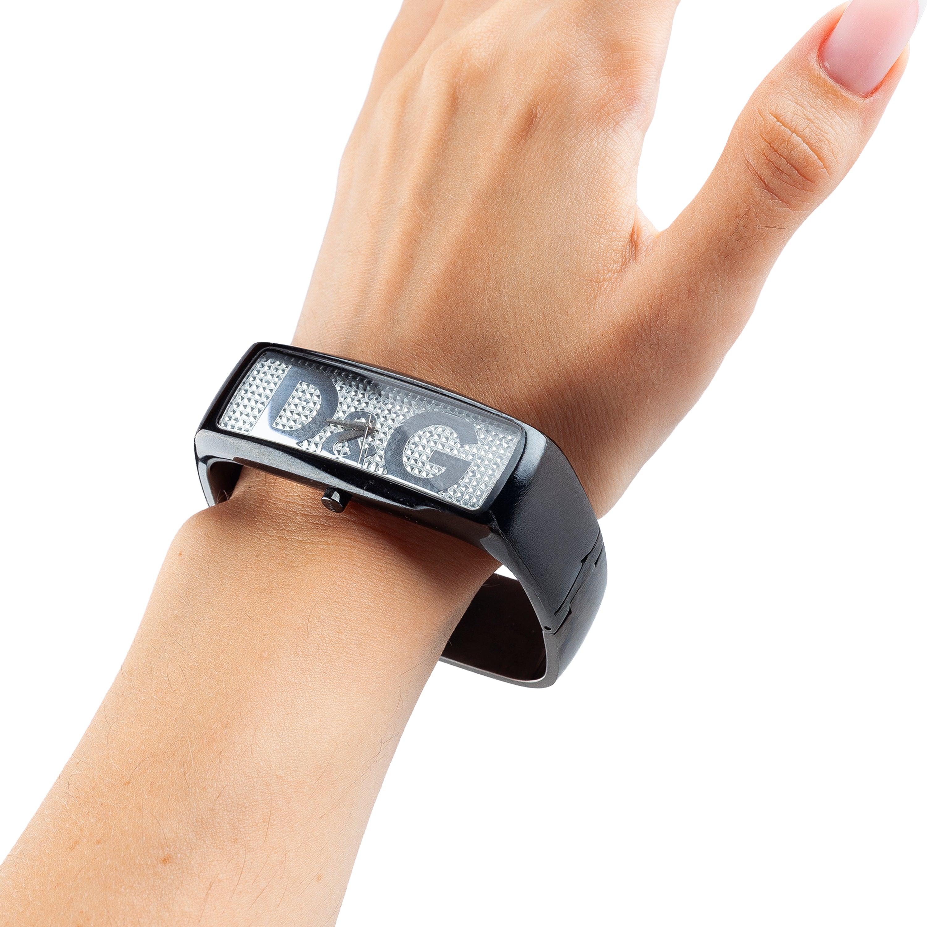 Dolce & Gabbana Black Crystal Bangle Watch DW0256