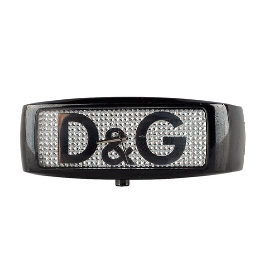 Dolce & Gabbana Black Crystal Bangle Watch DW0256