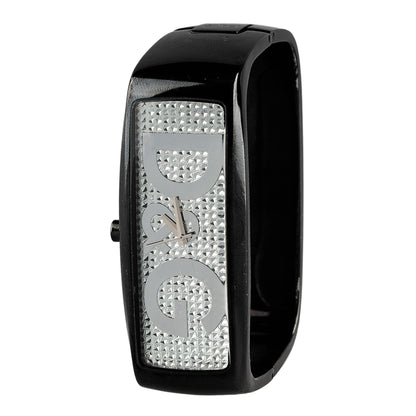 Dolce & Gabbana Black Crystal Bangle Watch DW0256