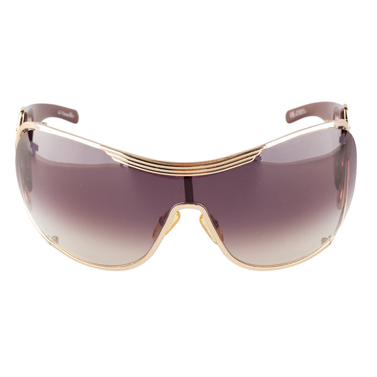 Christian Dior 2004 "DIORI" QEPZV Brown & Golden Shield Sunglasses
