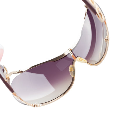 Christian Dior 2004 "DIORI" QEPZV Brown & Golden Shield Sunglasses