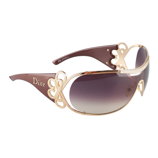 Christian Dior 2004 "DIORI" QEPZV Brown & Golden Shield Sunglasses