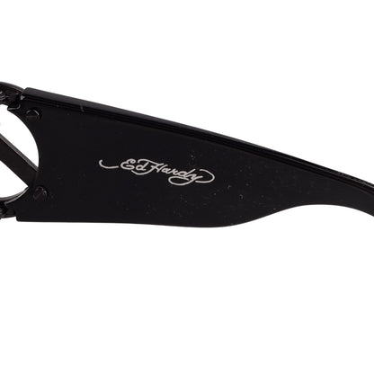 Ed Hardy by Christian Audigier EHS027 "Frame China" Black Peace Sign Shield Vintage Tattoo Sunglasses