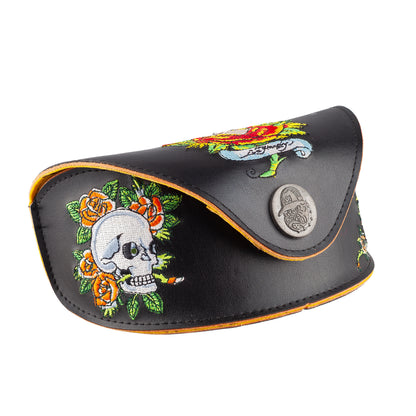 Ed Hardy by Christian Audigier EHS027 "Frame China" Black Peace Sign Shield Vintage Tattoo Sunglasses