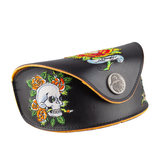 Ed Hardy by Christian Audigier EHS027 "Frame China" Black Peace Sign Shield Vintage Tattoo Sunglasses
