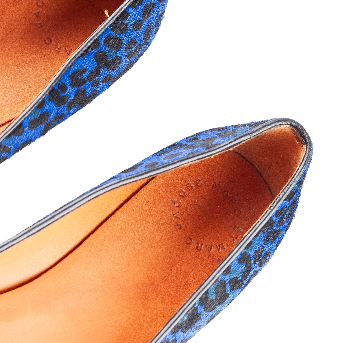 Marc by Marc Jacobs Blue Leopard Fur Mouse Ballet Flats