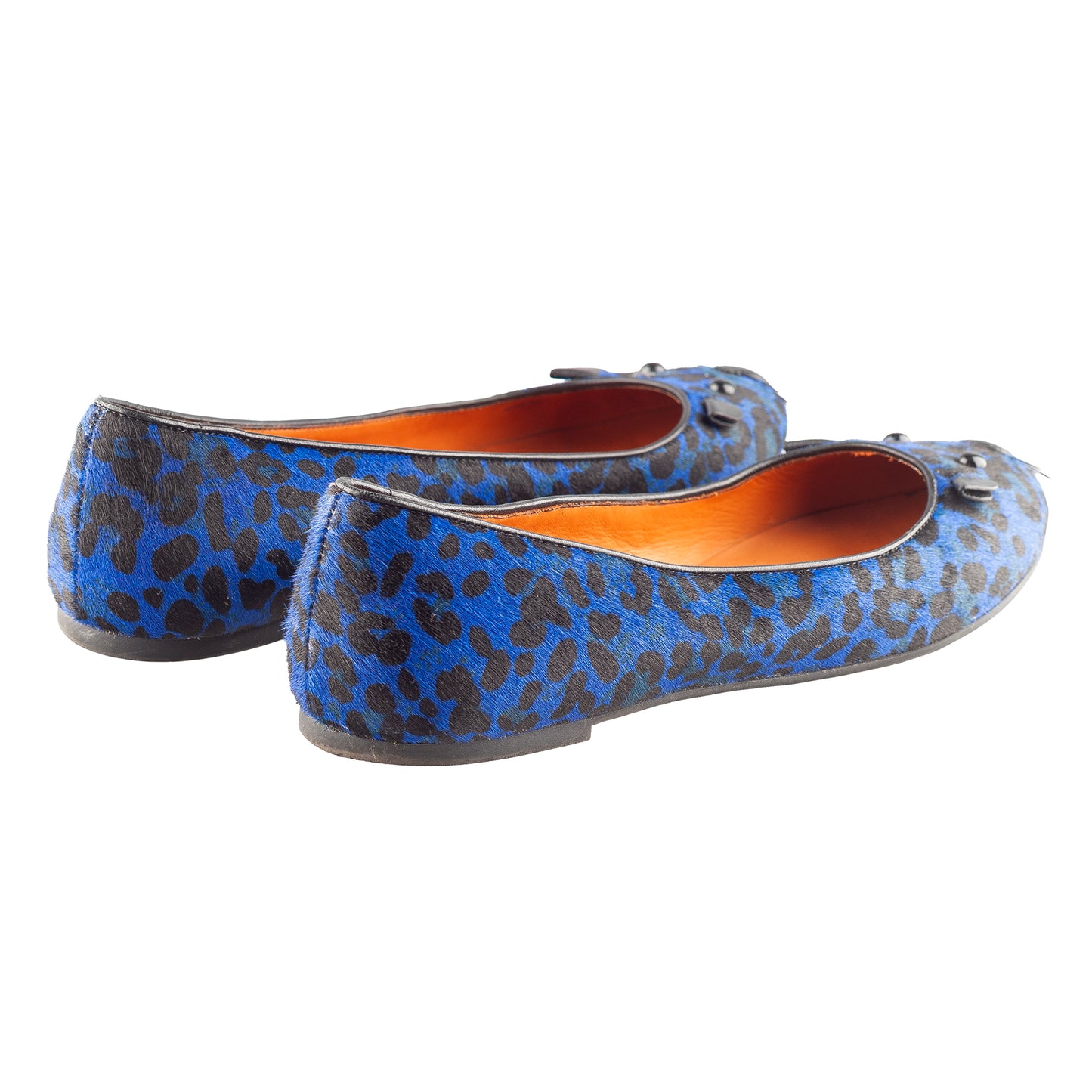 Marc by Marc Jacobs Blue Leopard Fur Mouse Ballet Flats