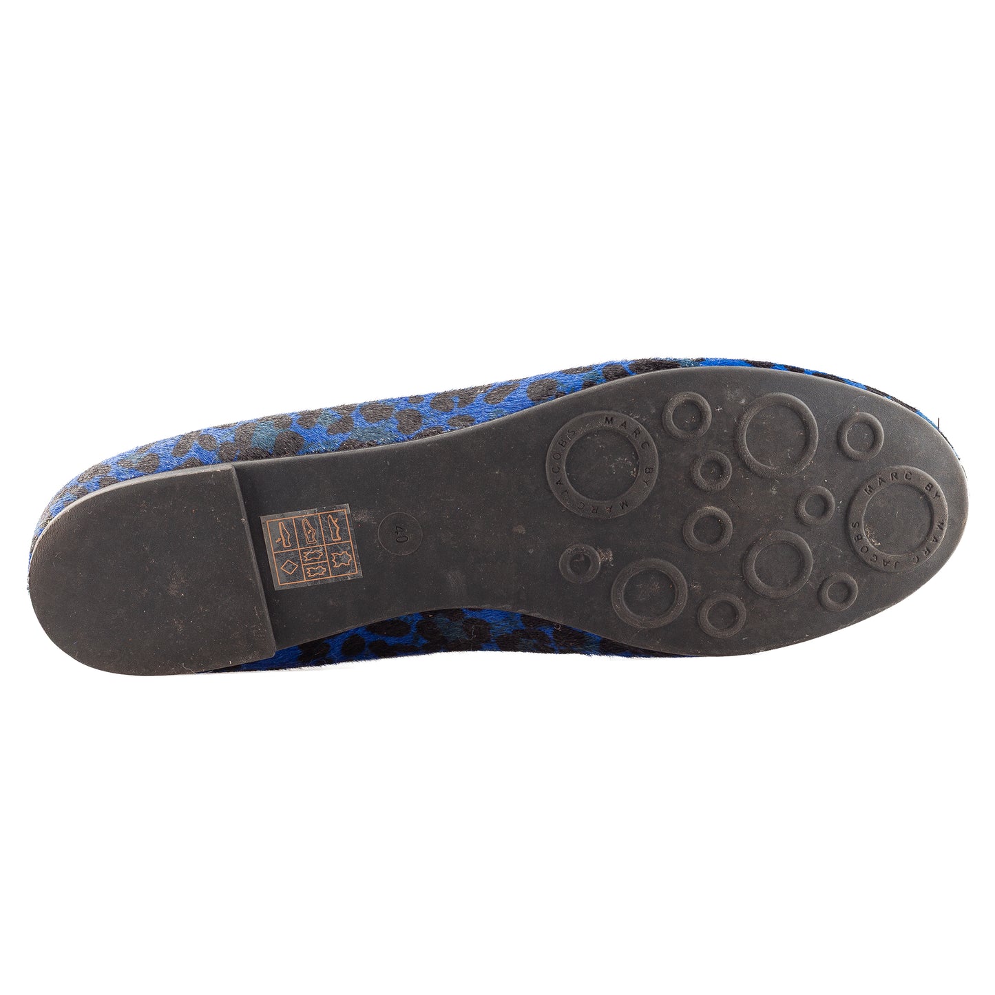 Marc by Marc Jacobs Blue Leopard Fur Mouse Ballet Flats