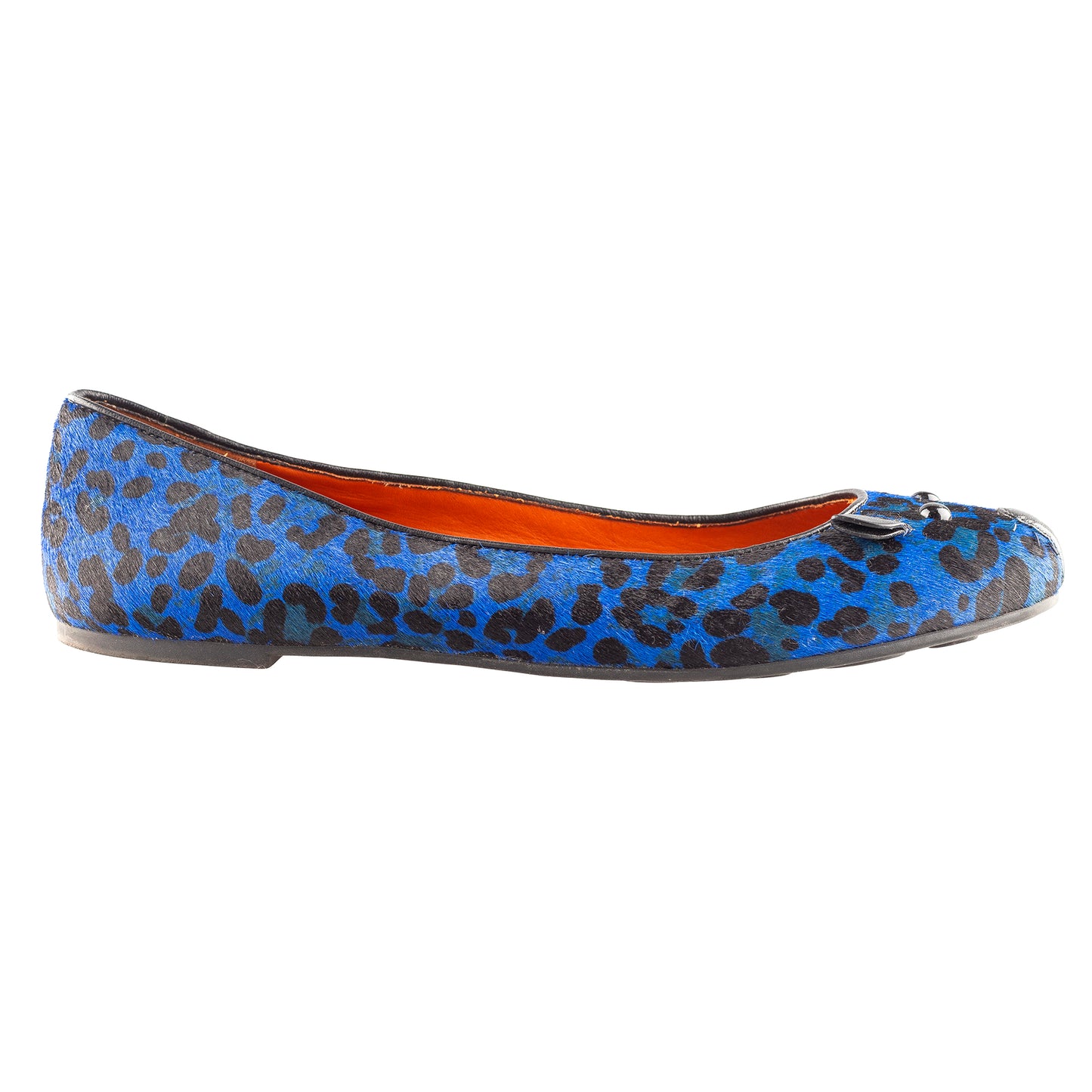 Marc by Marc Jacobs Blue Leopard Fur Mouse Ballet Flats