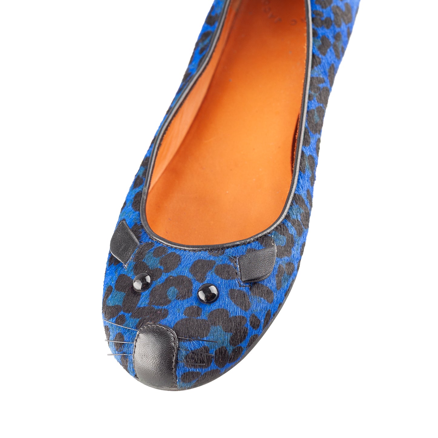 Marc by Marc Jacobs Blue Leopard Fur Mouse Ballet Flats