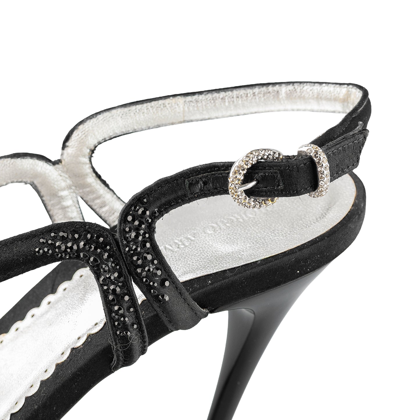 Giorgio Armani Crystal-Embellished Black Sandals
