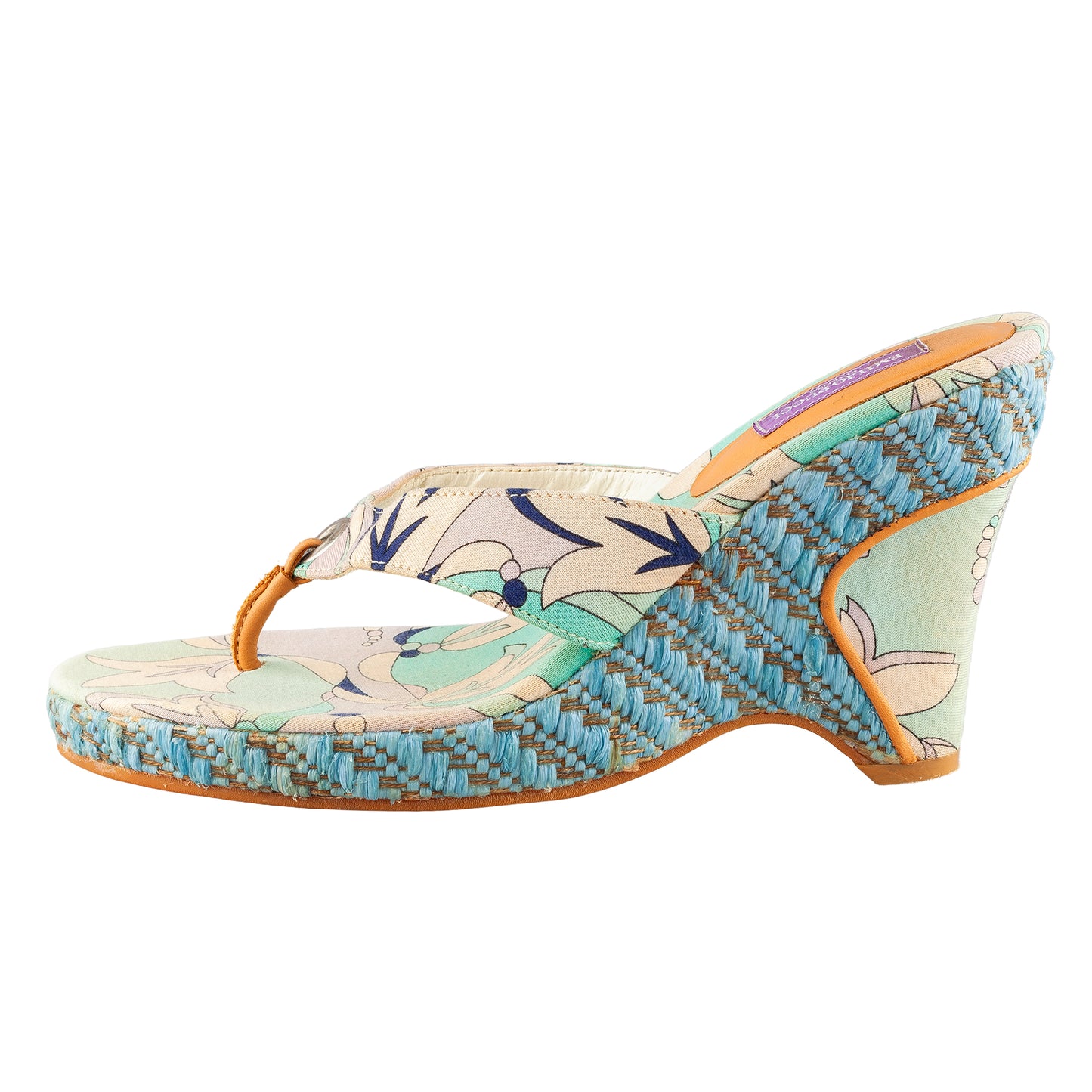 Emilio Pucci Blue Tone Wedge Sandal