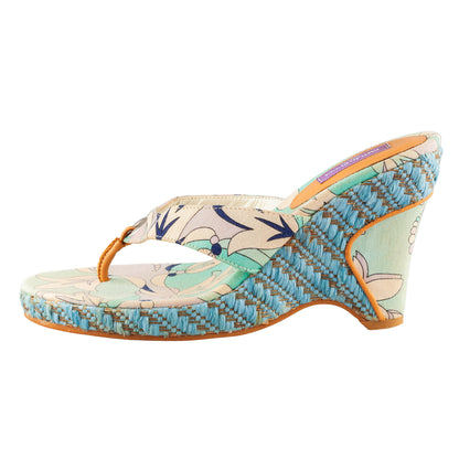 Emilio Pucci Blue Tone Wedge Sandal