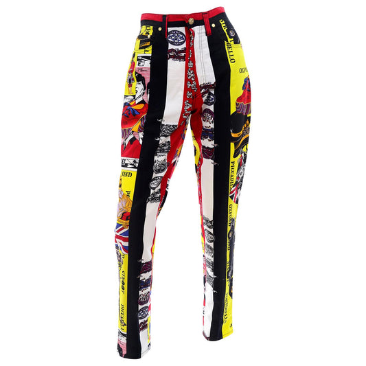Gianni Versace Jeans Couture Vintage Rock n Roll Royalty Beatles Sex Pistols Pants (M)